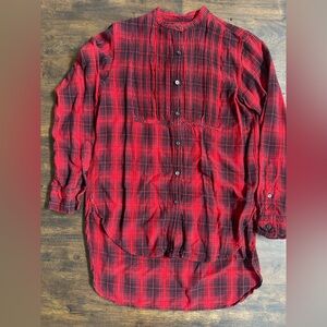 Ralph Lauren Denim and Supply Pleated Plaid Shirt